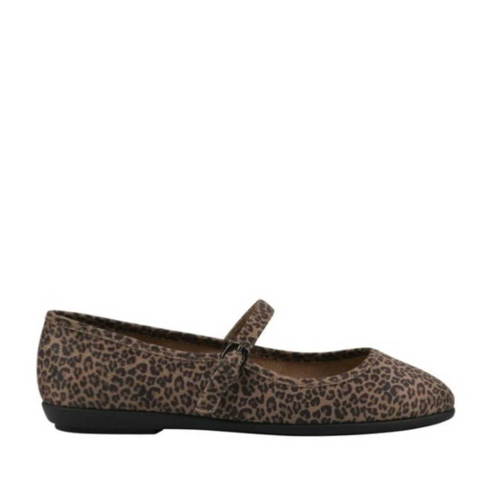 Aerosoles Baylee Leopard Mary Jane Flats 12W Wide Comfort - Picture 3 of 8